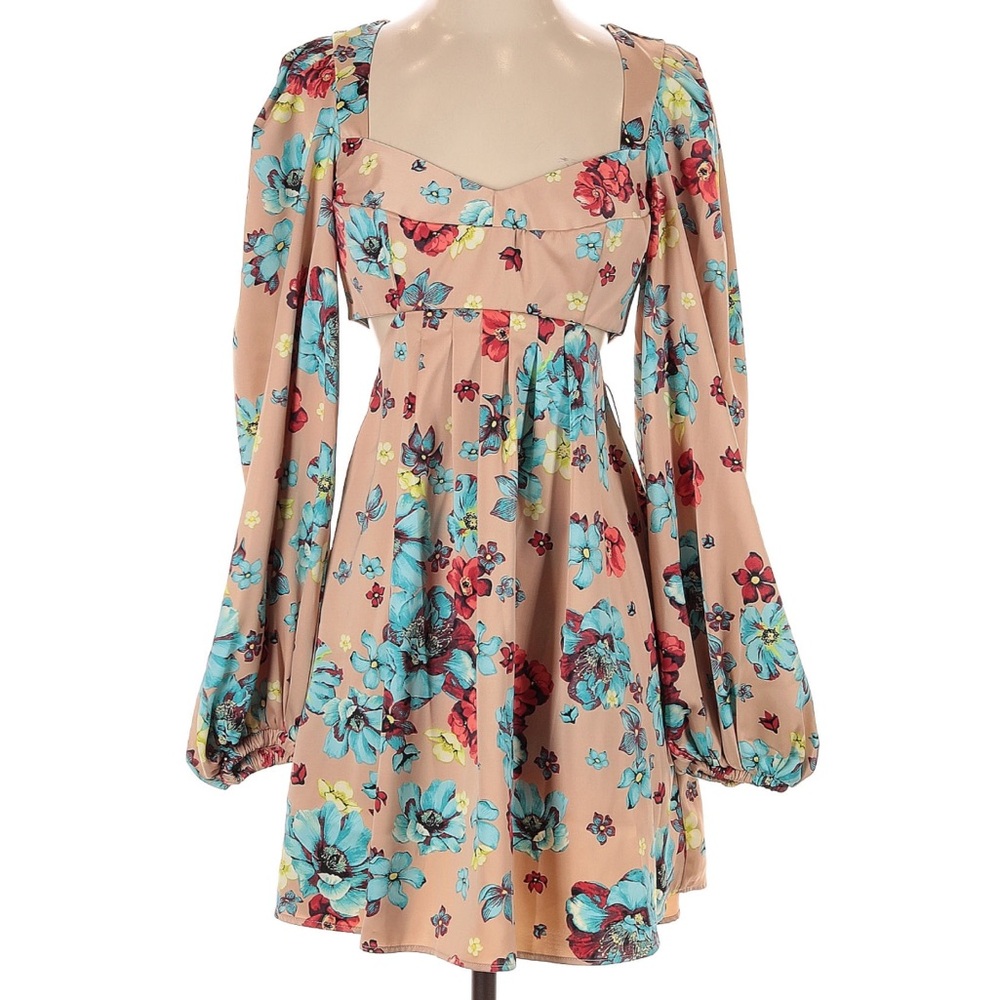 AFRM Floral Puff Sleeve Mini Dress size small